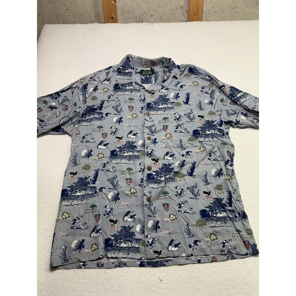 Vintage Disney Golf Collection Shirt Lake Buena Vista Rare Print L